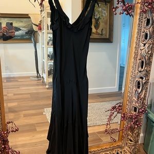 Yves Saint Laurent Black Midi Dress, Vintage, Size Small 34